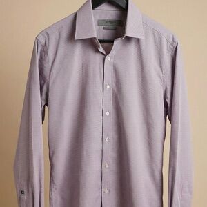 Givenchy Men’s Dress Shirt Purple Check Slim Fit Office Luxury Authentic